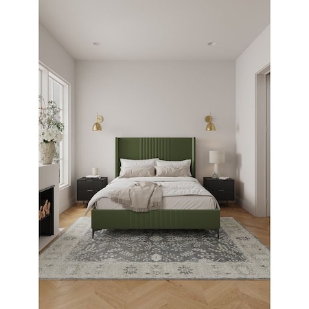 Manhattan Comfort Promenade Queen-Size Bed in Moss Green BD010-QN-MG
